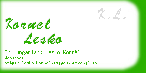 kornel lesko business card